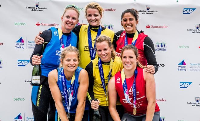 470 Women Podium - World Cup Series Final ©  Jesus Renedo / Sailing Energy http://www.sailingenergy.com/